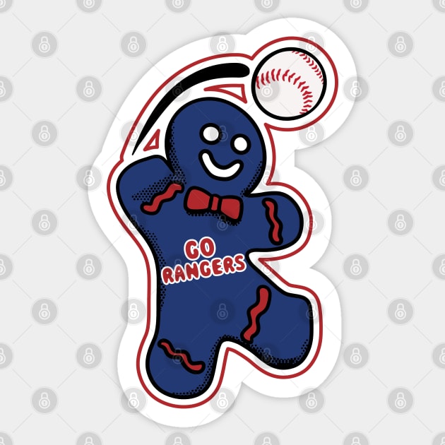 Texas Rangers Gingerbread Man Sticker by Rad Love
